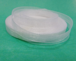 Лента органза 1,2 см цв.а-5 белый ( в рулоне 46 метра)