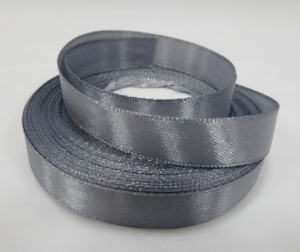 Лента атласная 12 мм( 23 метра) серый .