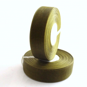 Лента органза 2,5 см цв.темнозеленый ( в рулоне 46 метра)